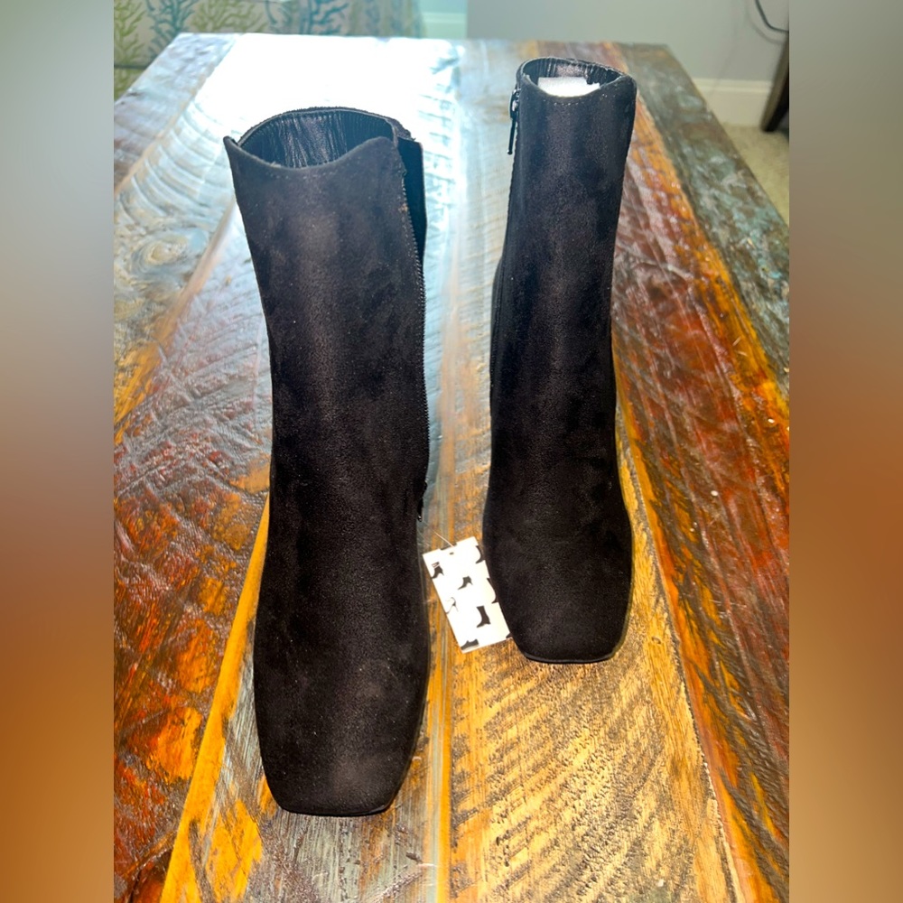 COPY - mysoft womens Black Square Toe Boots Booties Size 6.5 NWT